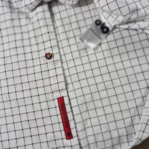 Visconti Black White Black WindowPane Long Sleeve Button Front Shirt Men's XL - Picture 2 of 3